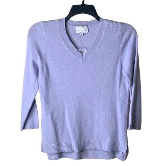 Belle France 2 Ply 100% Cashmere Sweater Womens Medium V-Neck Knit Pullover NWOT - Picture 1 of 7